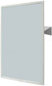 Espelho adaptado ajustável c/ moldura aço epoxy branco (700x500 mm)